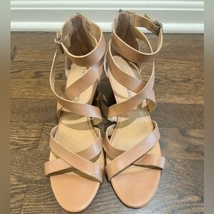 Lucky Brand Jinela Wedges Size 10 Camel Color